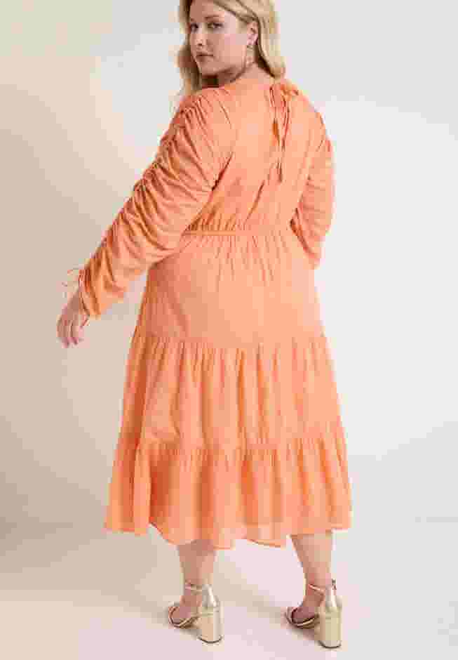 Cotton Voile Ruched Midi Dress image number 1