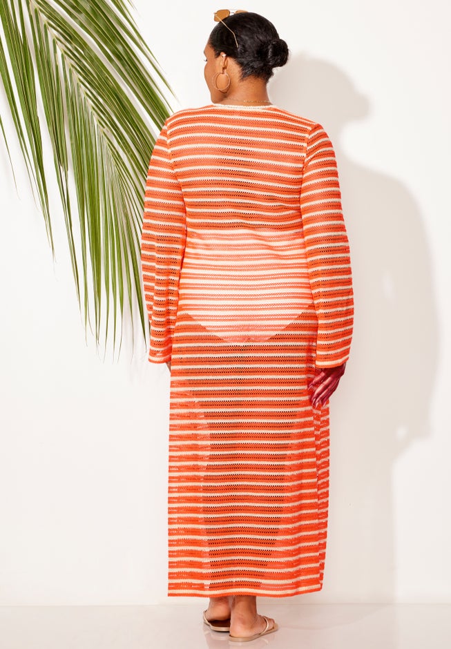 Lightweight Crochet V-Neck Dress Cover Up image number 1