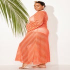 Lightweight Crochet V-Neck Dress Cover Up image number null