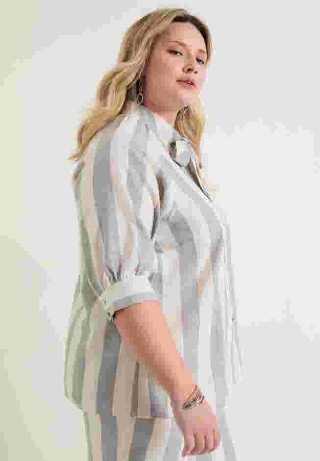 Tie-Neck Button-Down Blouse image number 1