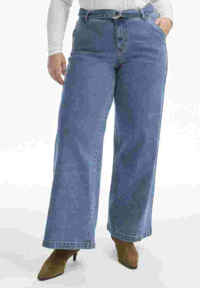 Curvie Fit High-Waisted Wide-Leg Utility Jean image number 0