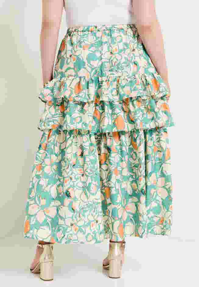 Poplin Tiered Midi Skirt image number 1