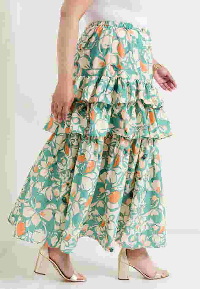 Poplin Tiered Midi Skirt image number 2