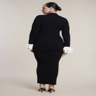 Ruffle Sleeve Sweater Midi Dress image number 1