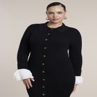 Ruffle Sleeve Sweater Midi Dress image number 2