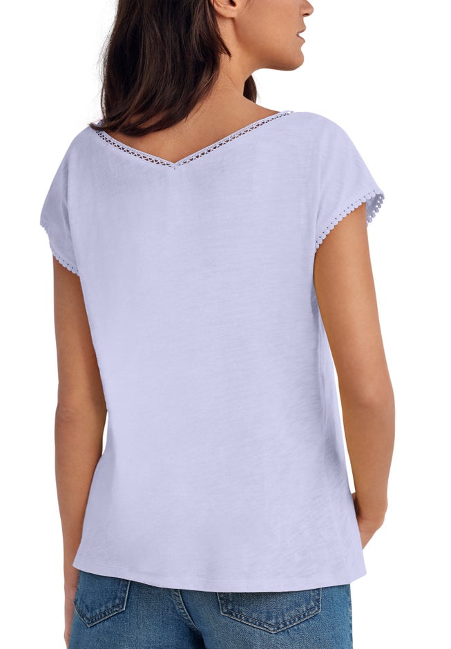 Crochet Trim Tee image number 1