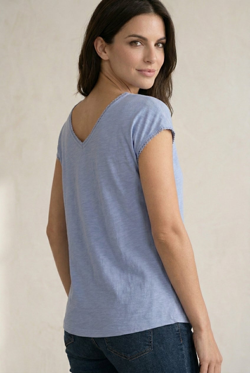 Crochet Trim Tee image number 1