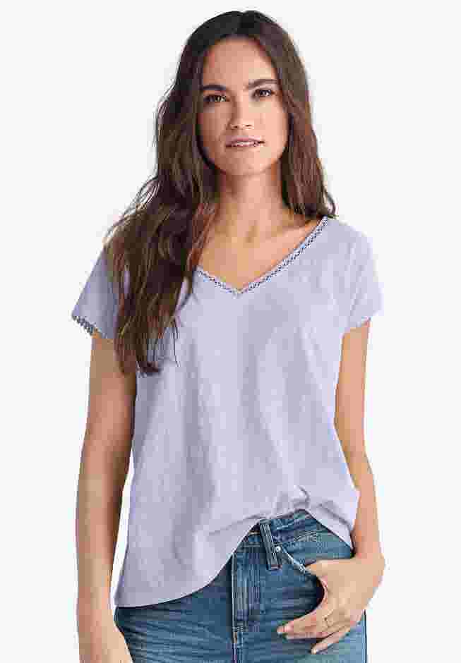 Crochet Trim Tee image number 0