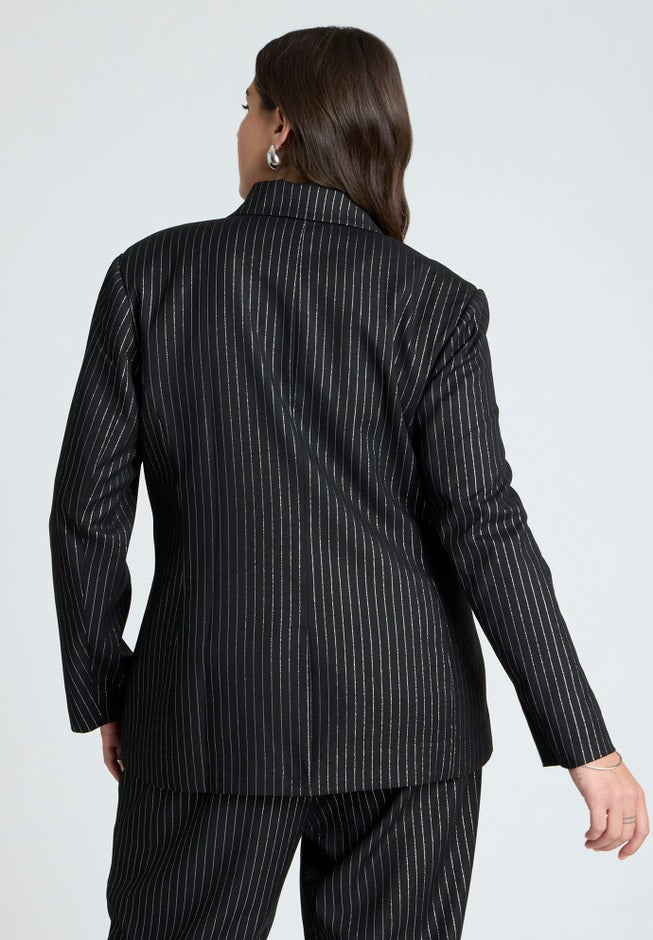 Shiny Pinstripe Blazer image number 1