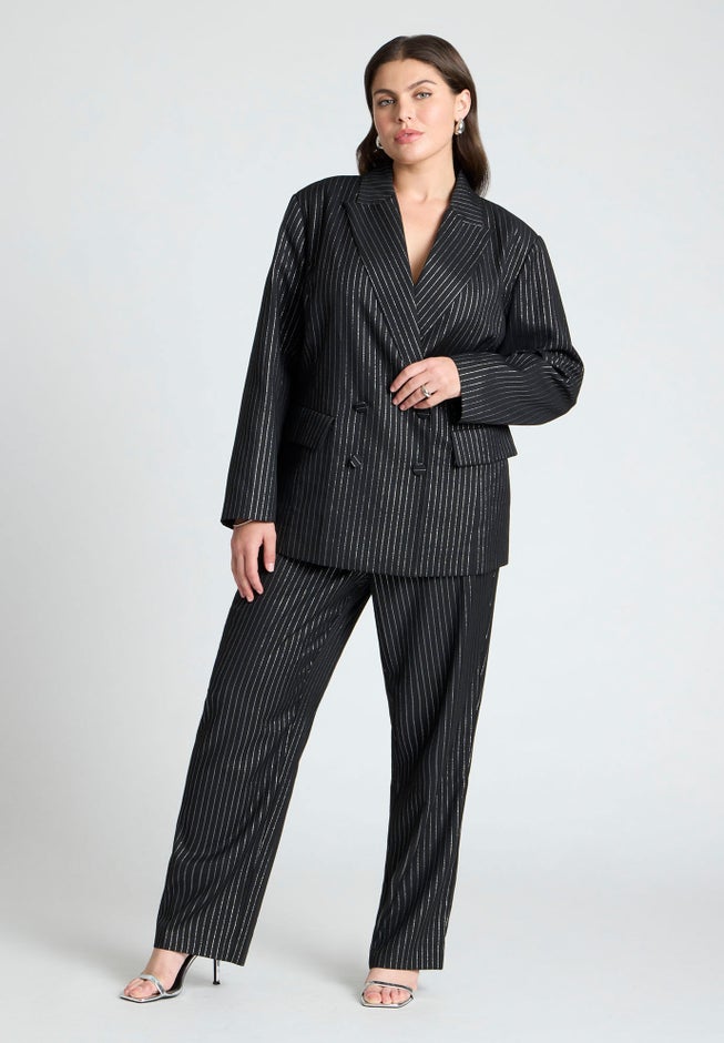 Shiny Pinstripe Blazer image number 2