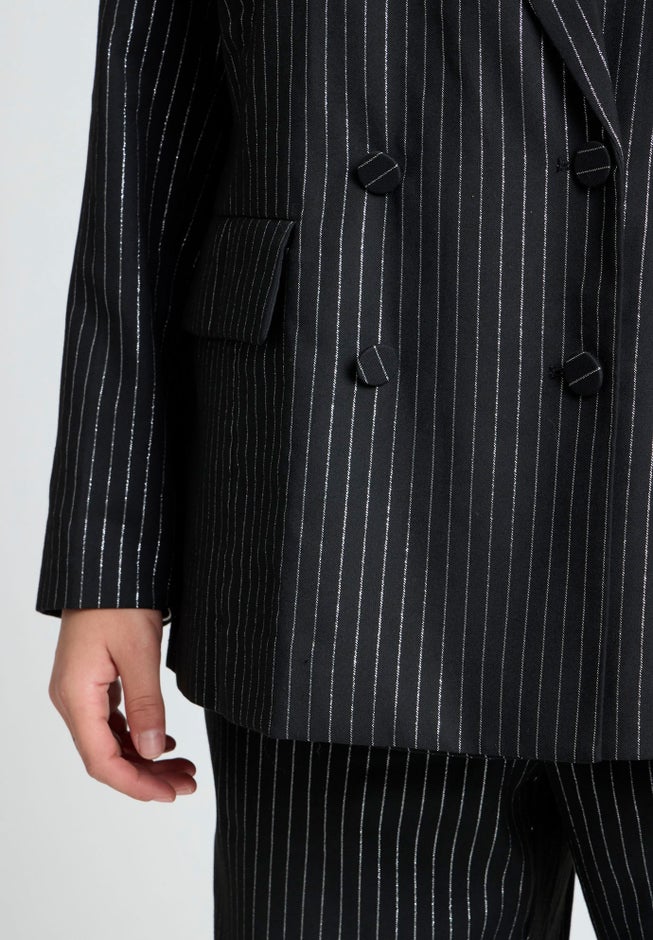 Shiny Pinstripe Blazer image number 3
