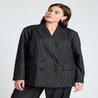 Shiny Pinstripe Blazer image number null