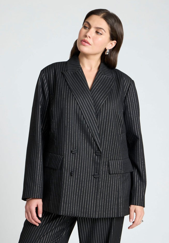 Shiny Pinstripe Blazer image number 0