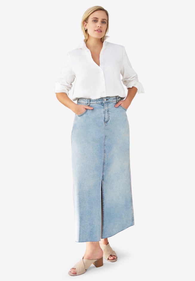 5 Pocket Denim Maxi Skirt image number 0