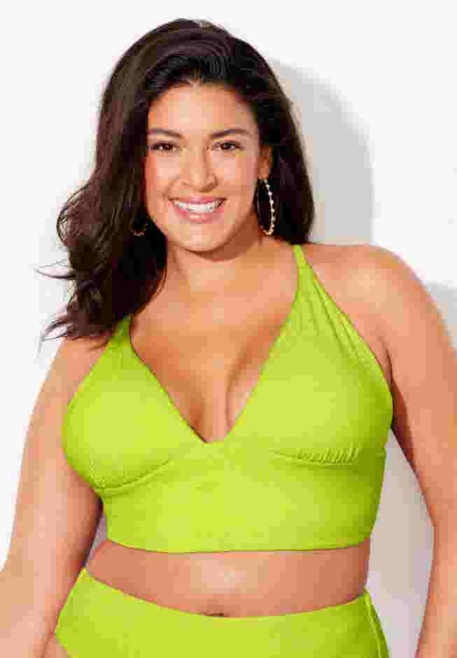 Longline Sparkle Bikini Top image number 3