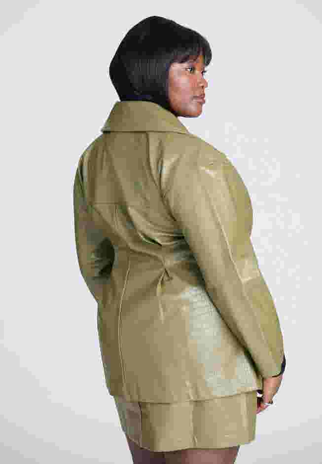 Croc Faux Leather Jacket image number 1