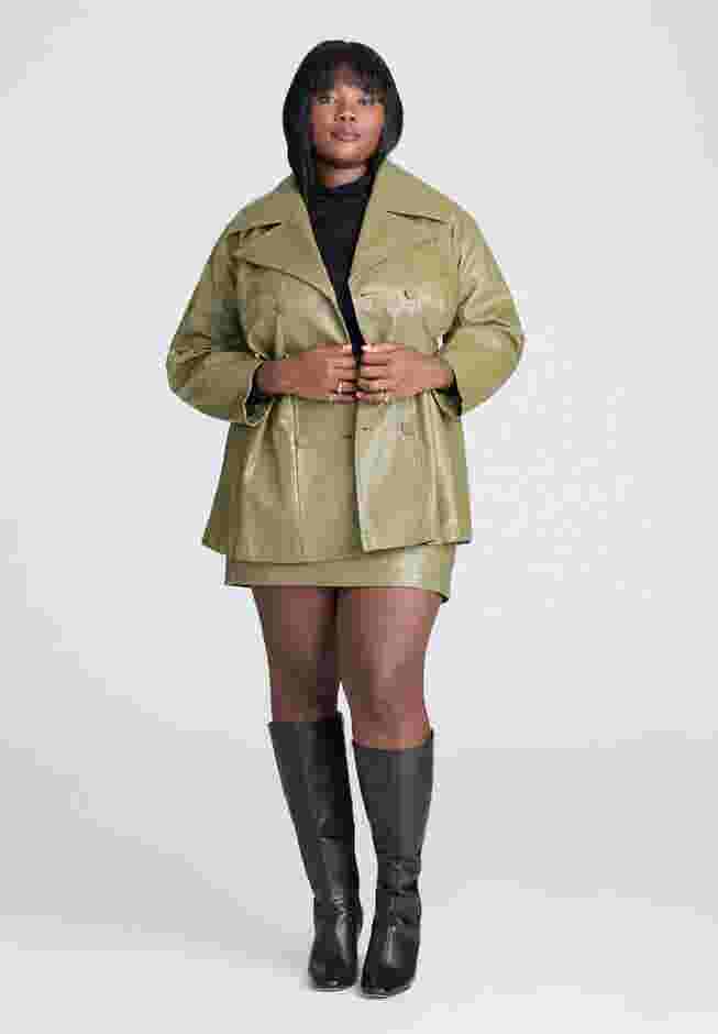 Croc Faux Leather Jacket image number 2