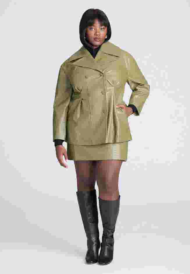 Croc Faux Leather Jacket image number 3