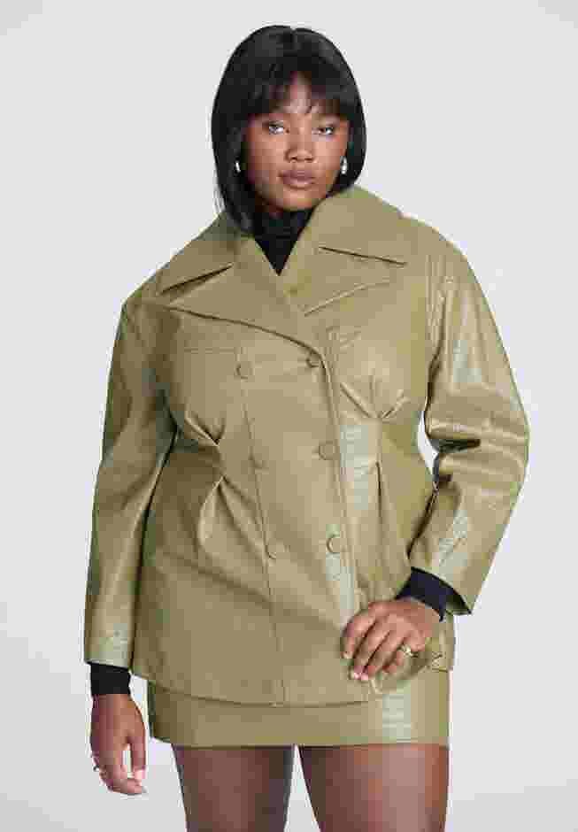 Croc Faux Leather Jacket image number 0