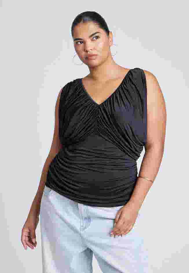 Shirred Bust V-Neck Top image number 0