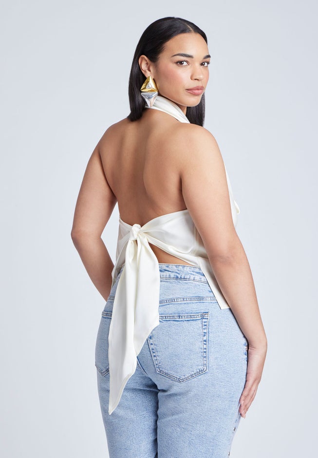 Satin Halter Top image number 2