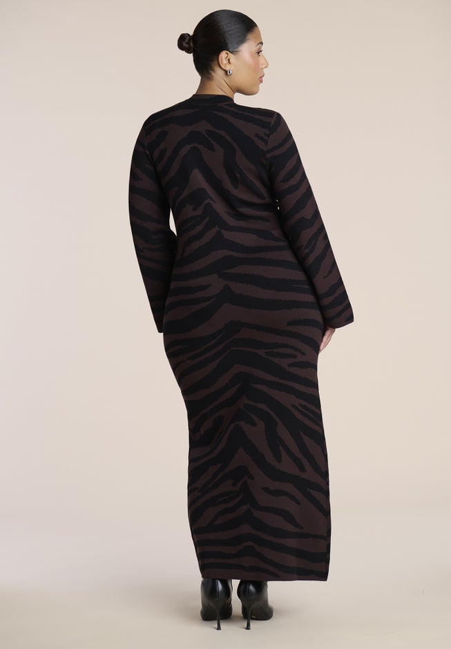 Intarsia Sweater Midi Dress image number 1