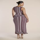 Peplum Fringe-Detail Sweater Maxi Dress image number 1