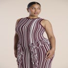 Peplum Fringe-Detail Sweater Maxi Dress image number 2