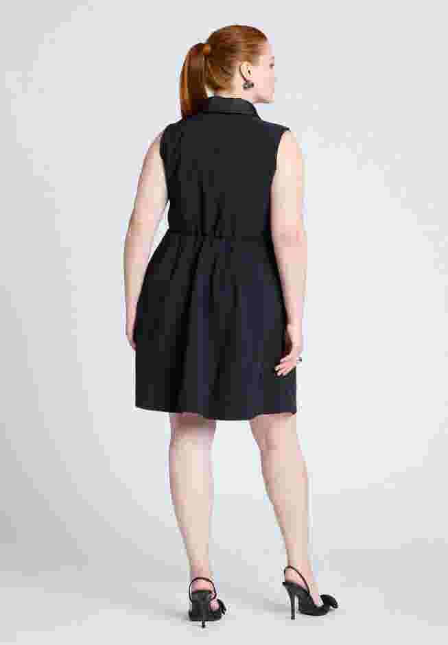 Sleeveless Tuxedo Mini Dress image number 1