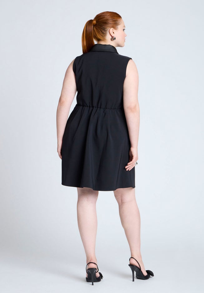 Sleeveless Tuxedo Mini Dress image number 1