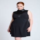 Sleeveless Tuxedo Mini Dress image number null