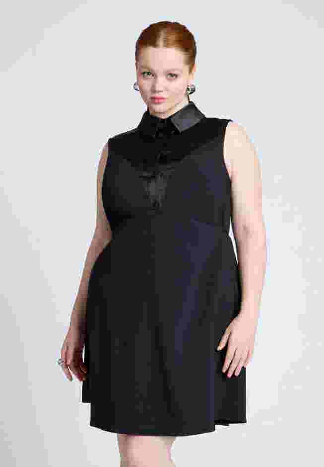 Sleeveless Tuxedo Mini Dress image number 2