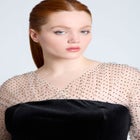 Velvet Midi Dress With Polka Dot Sleeve image number null