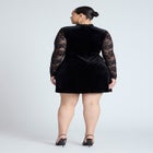 Velvet Mini Dress With Lace image number null