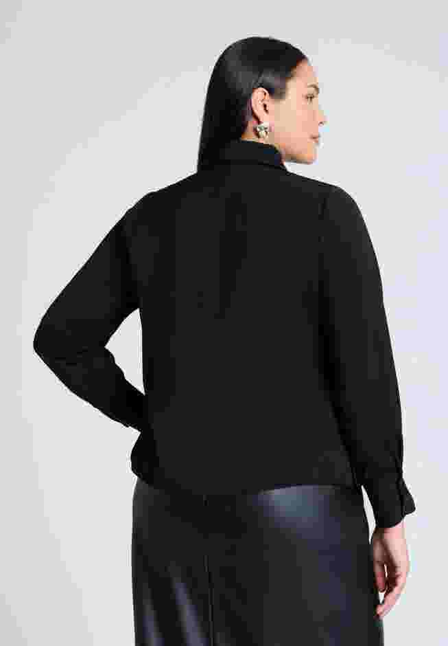 Collared Shirt With Lace-Trimmed Placket image number 2