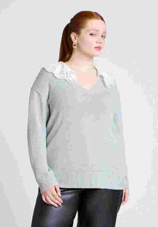 Lace Collar Sweater image number 0