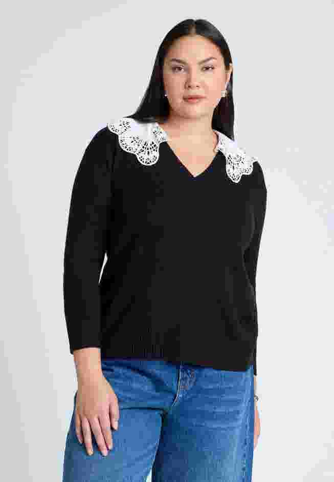 Lace Collar Sweater image number 0