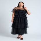 Ruffle Tulle Maxi Dress image number null