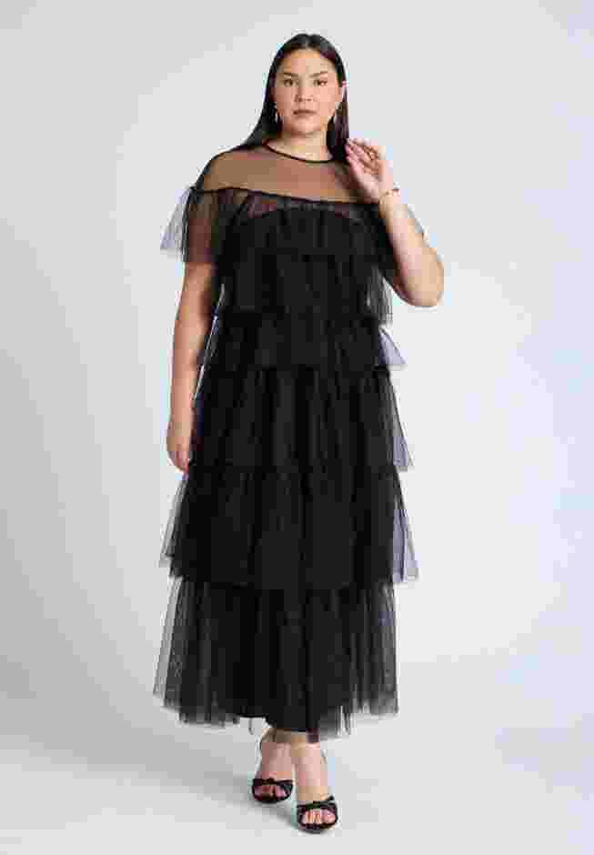 Ruffle Tulle Maxi Dress image number 1