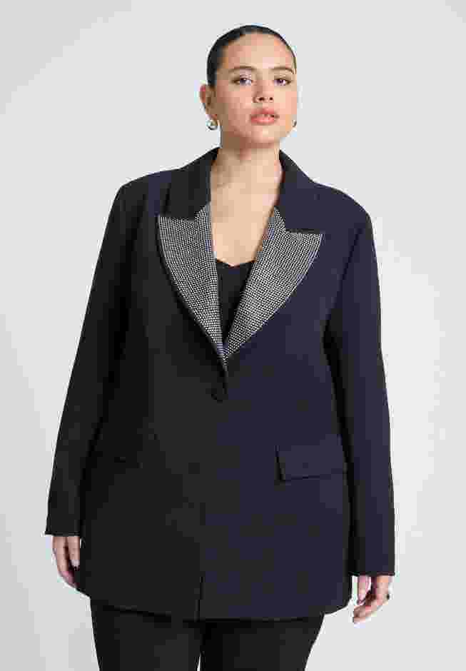Embellished Lapel Oversized Blazer image number 1
