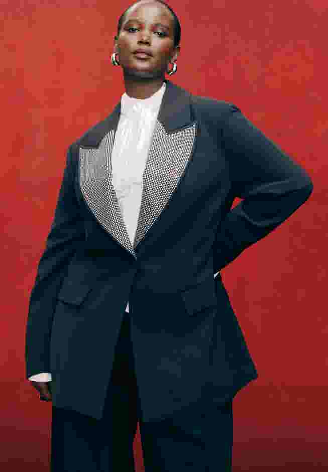 Embellished Lapel Oversized Blazer image number 0