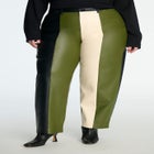 Colorblocked Faux Leather Pant image number null