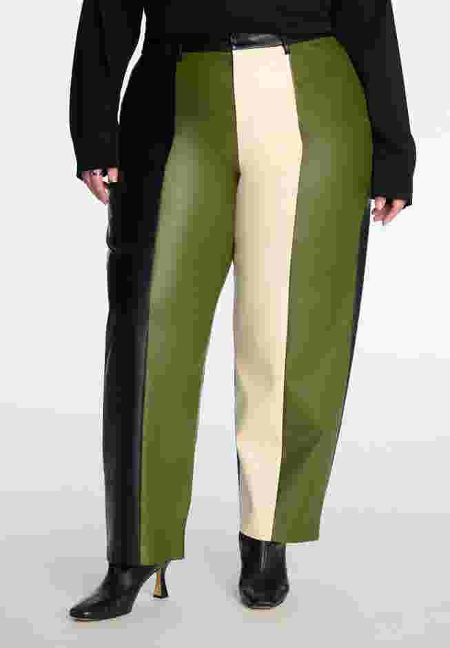 Colorblocked Faux Leather Pant image number 1