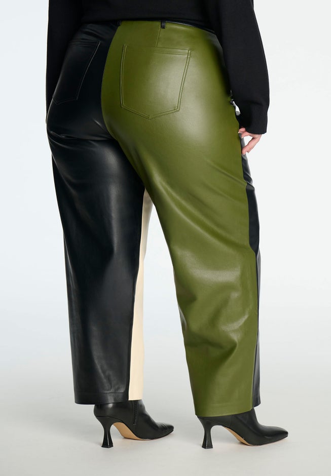 Colorblocked Faux Leather Pant image number 2