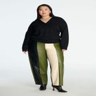 Colorblocked Faux Leather Pant image number null