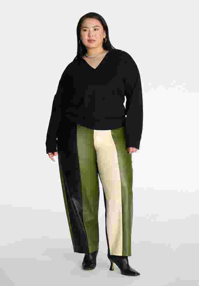 Colorblocked Faux Leather Pant image number 0