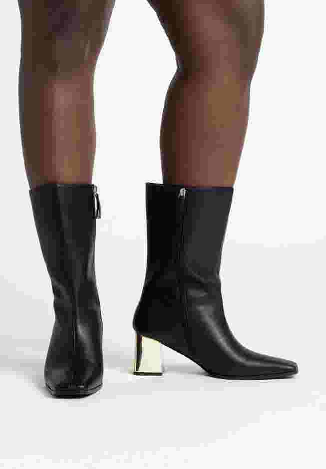 Mid Calf Boot with Block Heel image number 0