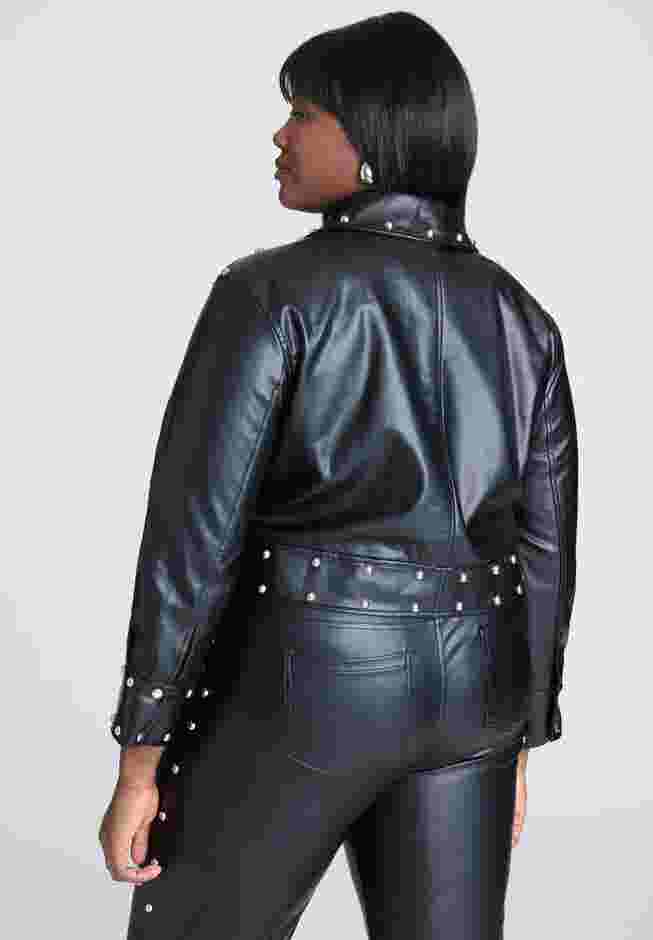 Studded Faux Leather Jacket image number 1
