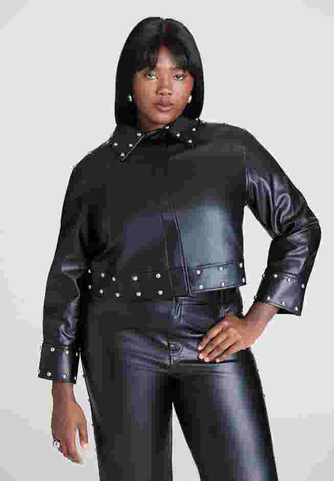 Studded Faux Leather Jacket image number 0