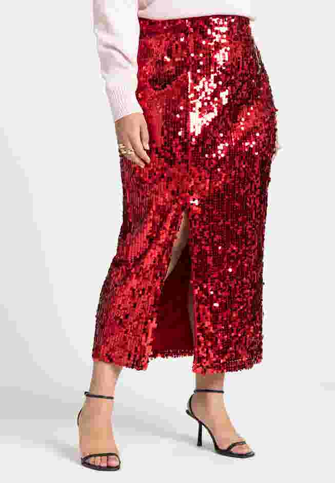 Sequin Column Midi Skirt image number 1